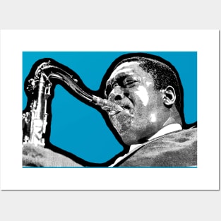 John Coltrane with outline Posters and Art